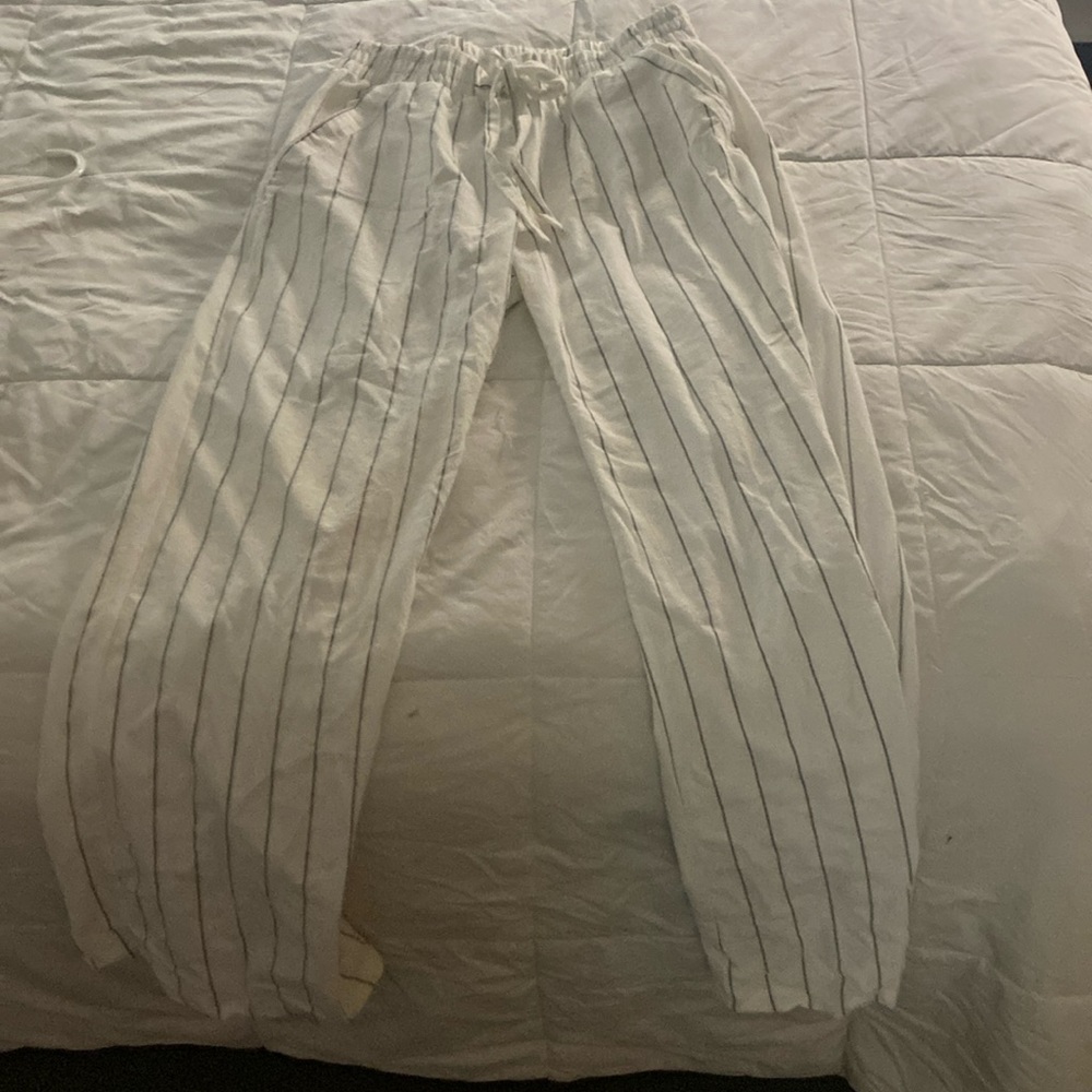 Too big white with blue or black pinstripes got it at Marshalls L
